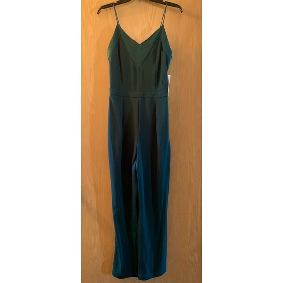 Design Lab Lord & Taylor Pants - Forest Green V-neck Jumpsuit